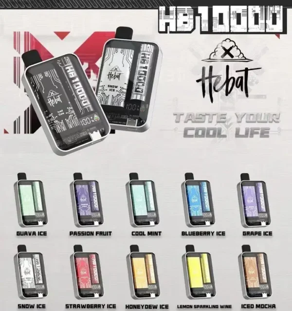 Hebat喜貝系列 10000口大容量拋棄式電子煙 15ml儲油艙替換系統 5%尼古丁鹽 台灣現貨