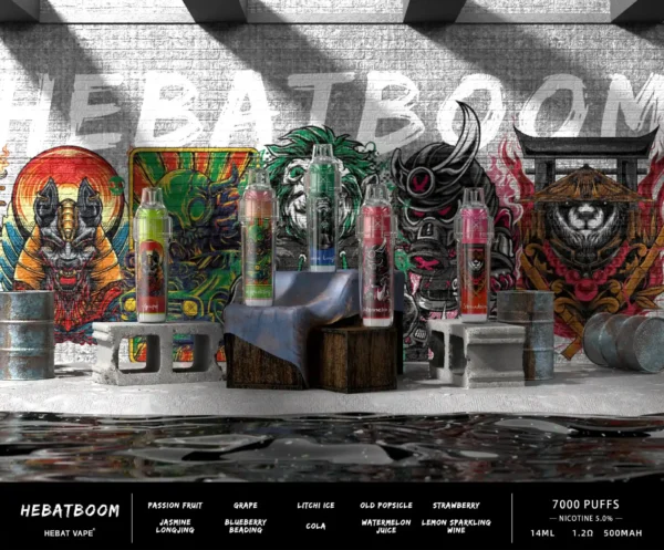Hebat 喜貝 BOOM 7000口一次性小煙 採用1.2歐姆精準霧化發熱技術 3.5%尼古丁濃度配方 台灣現貨