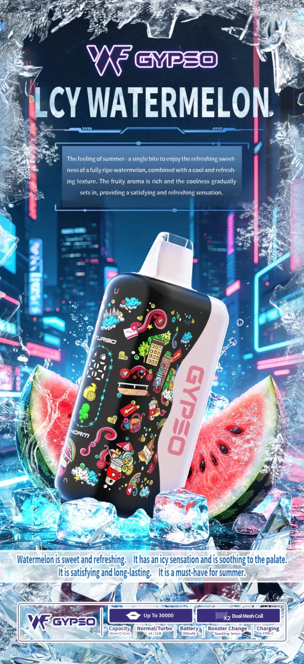 GYPSO滿天星30000口抛棄式電子煙-8.webp GYPSO 滿天星30000口拋棄式電子煙 14W-21W雙功率切換 掌上旗艦高規格機身 台灣現貨秒發