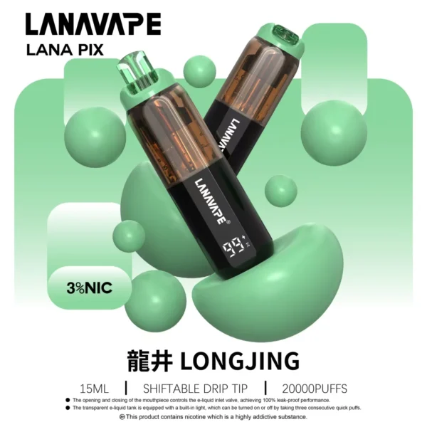 LANA-PIX-閃光彈-一次性20000口-龍井.webp LANA PIX 閃光彈20000口拋棄式電子煙 獨家可摺疊機身 3%尼古丁鹽爆汁口感高規格定位 台灣現貨