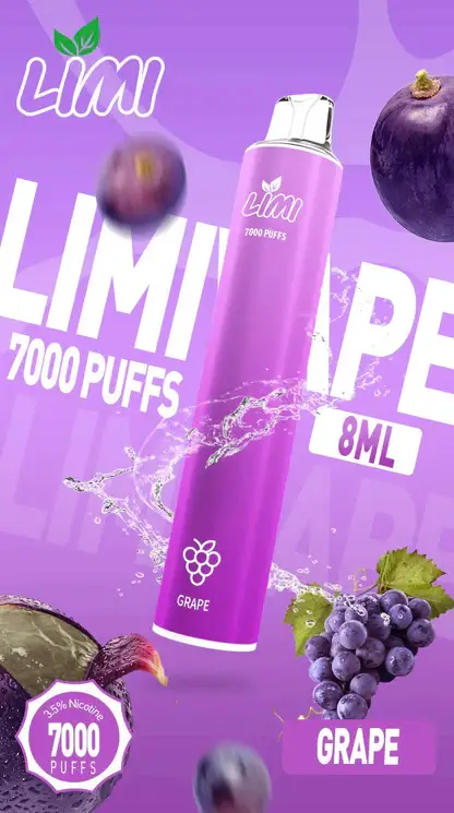 LIMI拋棄式一次性7000口-3.webp LIMI 冰感水果系列 7000口 炫彩吸氣發光視覺設計 結合可充電大電量與高解析清涼口感