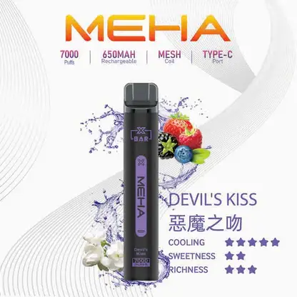 MEHA-XBAR-拋棄式-7000口小黑條-12.webp 魅嗨 MEHA XBAR 小黑條 7000口 採用 Mesh 網綿芯霧化技術 與 Type-C 快充 打造極強冰感細膩口感