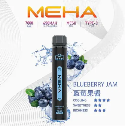 MEHA-XBAR-拋棄式-7000口小黑條-15.webp 魅嗨 MEHA XBAR 小黑條 7000口 採用 Mesh 網綿芯霧化技術 與 Type-C 快充 打造極強冰感細膩口感