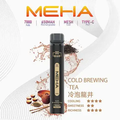 MEHA-XBAR-拋棄式-7000口小黑條-4.webp 魅嗨 MEHA XBAR 小黑條 7000口 採用 Mesh 網綿芯霧化技術 與 Type-C 快充 打造極強冰感細膩口感