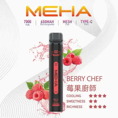 MEHA-XBAR-拋棄式-7000口小黑條-5.webp 魅嗨 MEHA XBAR 小黑條 7000口 採用 Mesh 網綿芯霧化技術 與 Type-C 快充 打造極強冰感細膩口感