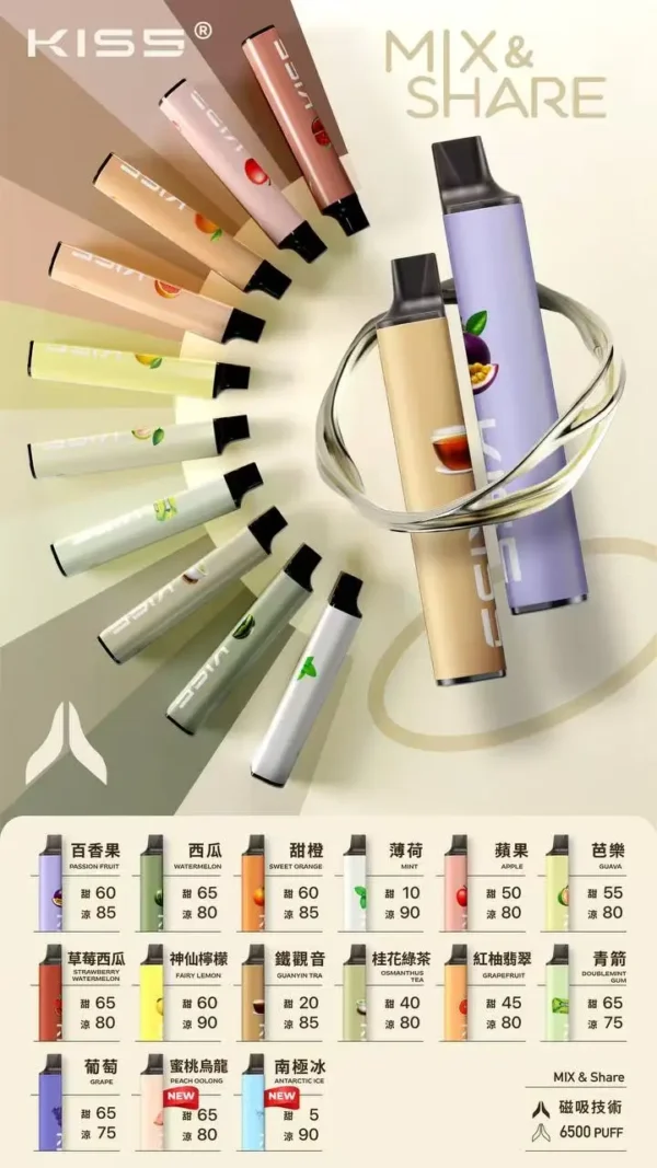 d624883724837515a48c1e82e103a222.webp KIS5鎧斯 6500口拋棄式電子煙 隨身雙芯磁吸設備 升級不漏油 Type-C快充 全台現貨
