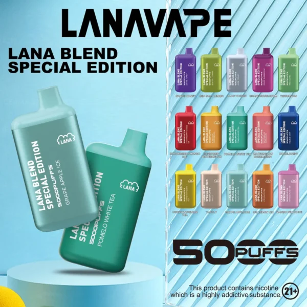 dabe3b2dbabc928732bdd1b0f9c6f319.webp LANA 5000口拋棄式電子煙 工藝級Mesh網狀芯還原真實風味 850mAh長效續航 台灣現貨