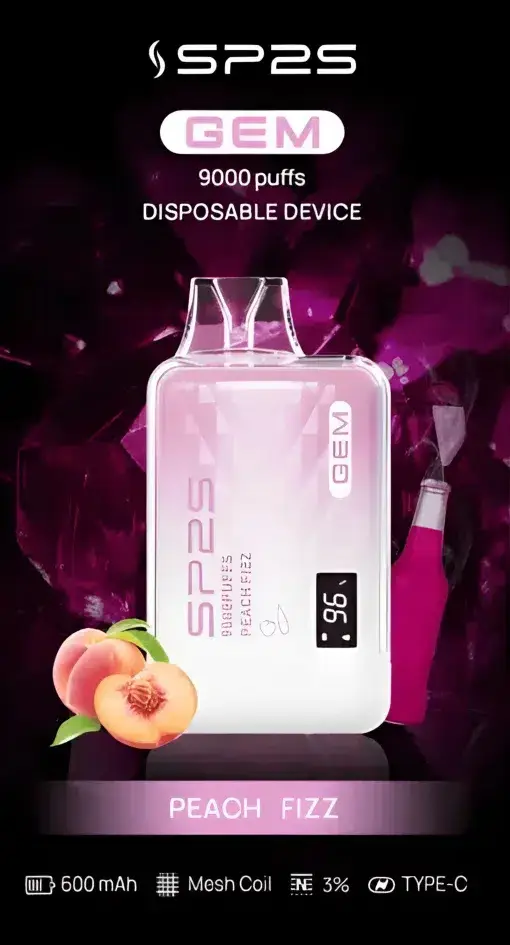 SP2S思博瑞GEM 9000口拋棄式電子煙 巨量裝煙油續航天花板 透明水晶質感定位 台灣現貨