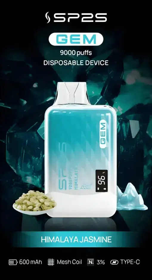 SP2S思博瑞GEM 9000口拋棄式電子煙 巨量裝煙油續航天花板 透明水晶質感定位 台灣現貨
